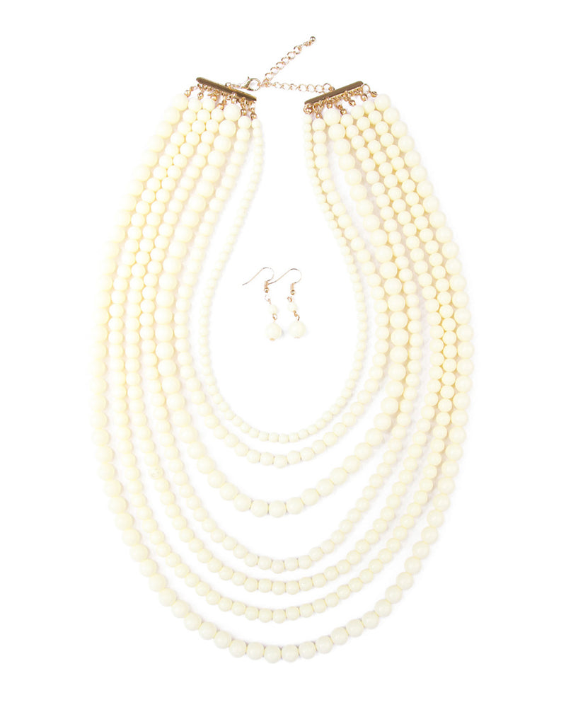 Women's Multilayer Acrylic Necklace & Earring Jewelry Set