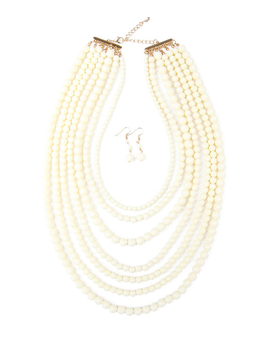 Women's Multilayer Acrylic Necklace & Earring Jewelry Set
