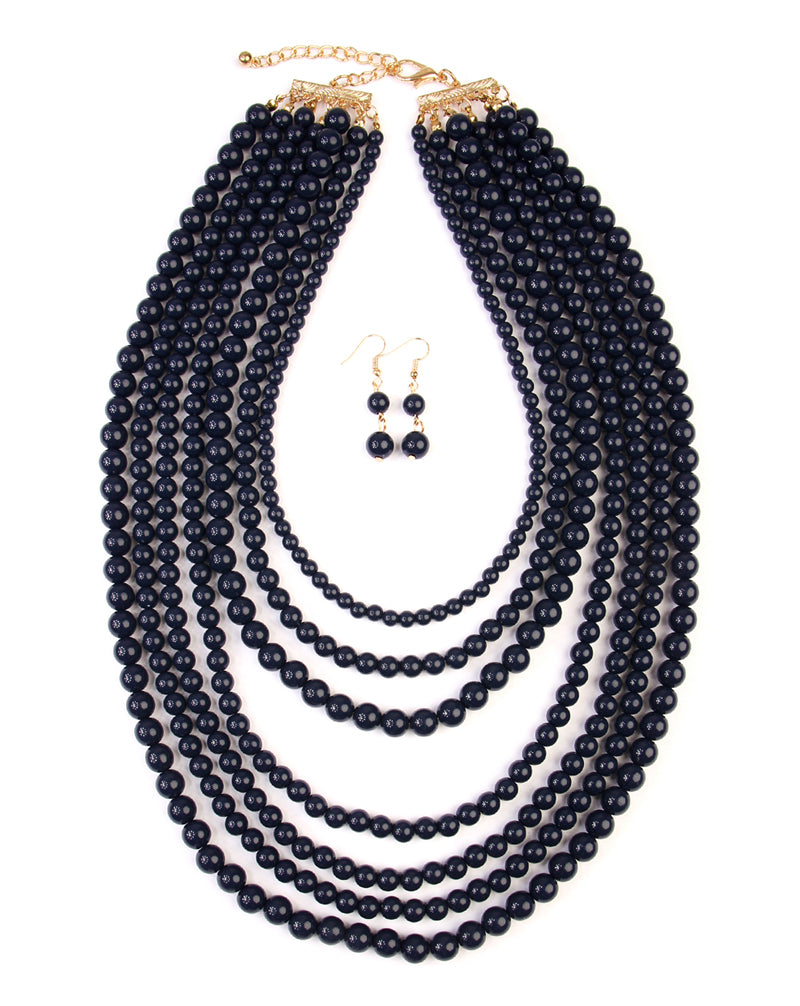 Women's Multilayer Acrylic Necklace & Earring Jewelry Set