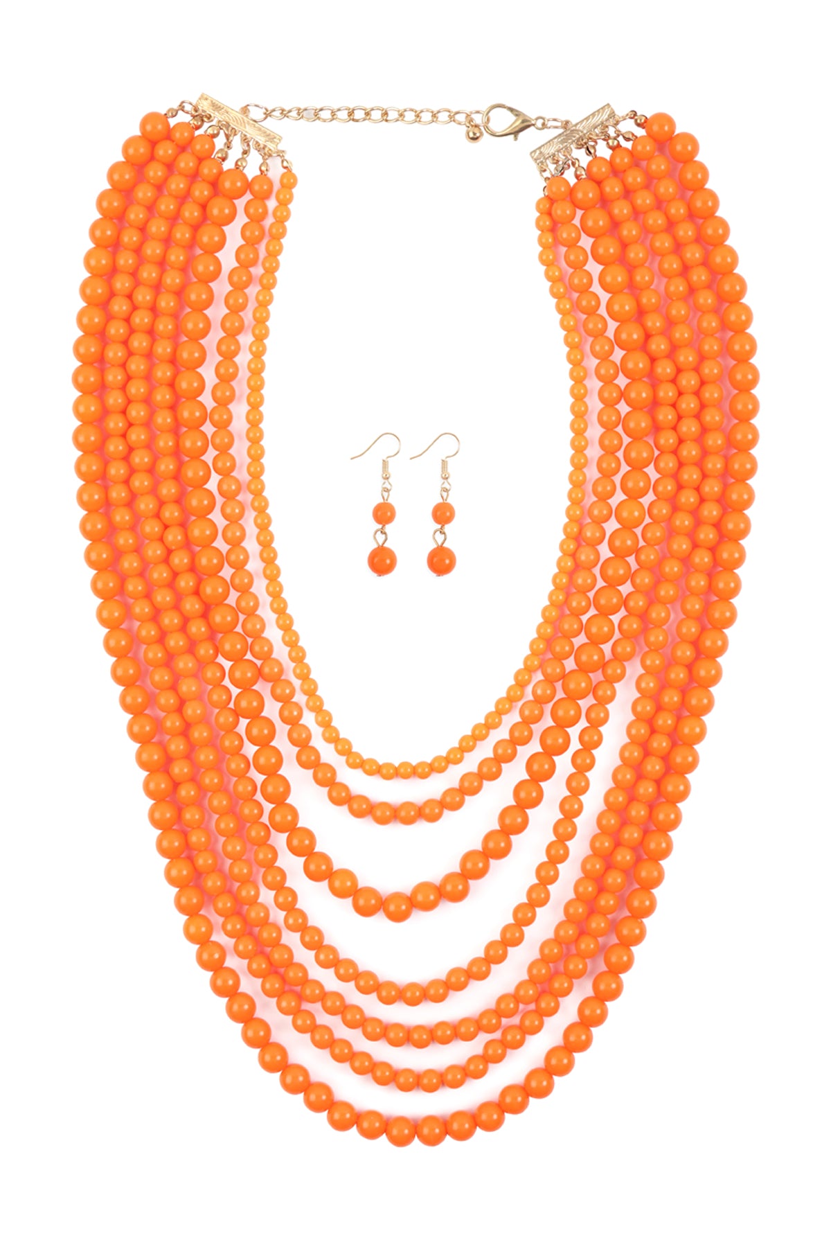 Women's Multilayer Acrylic Necklace & Earring Jewelry 1 Set