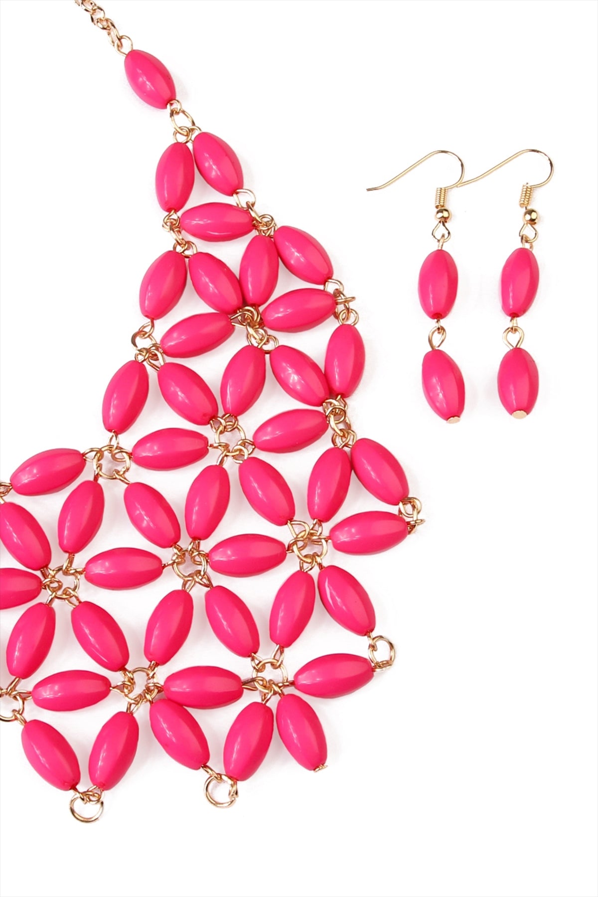 Beaded Bib Necklace and Earring Set