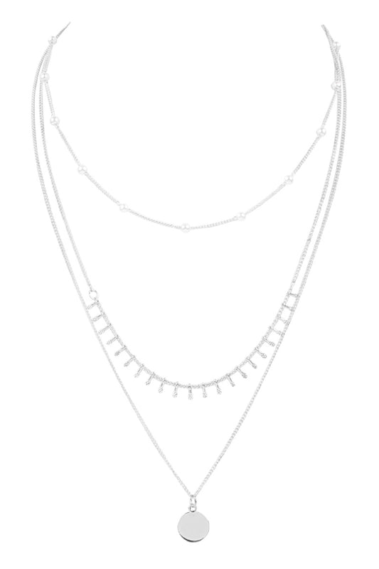 Layered Chain Necklace With Pendant