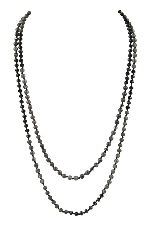 6mm Two Lines Mixed Beads Necklace
