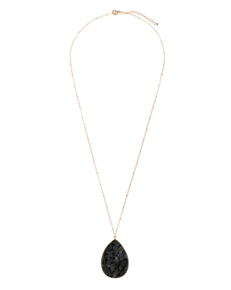 Oval Stone Pendant Necklace