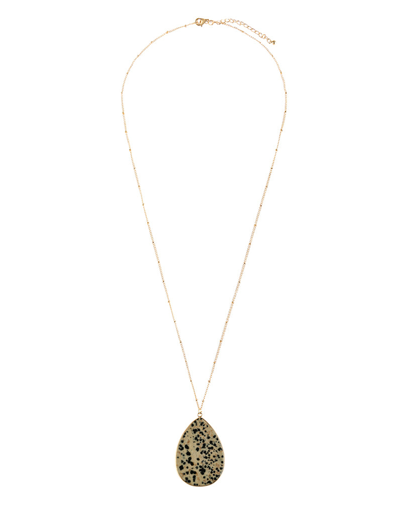 Oval Stone Pendant Necklace