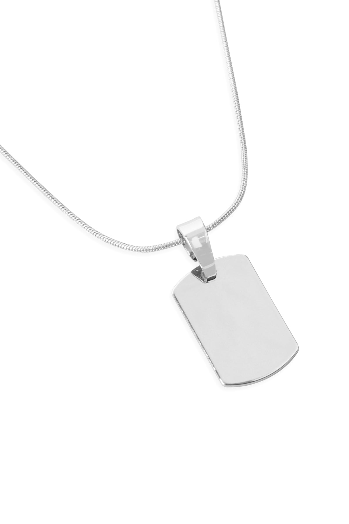 Blank Dog Tag w/ Layered Chain Necklace