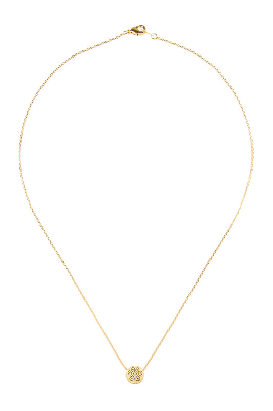 Paw Crystal Pave Pendant Necklace