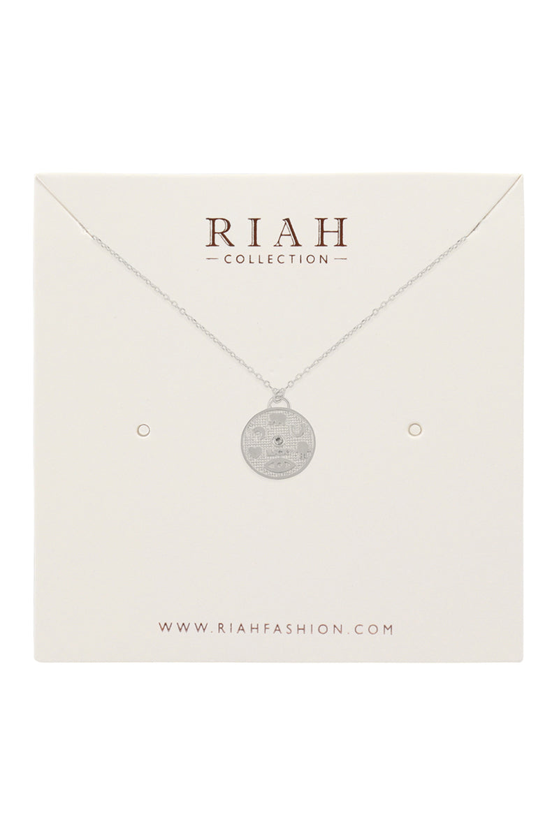 Cast Round Pendant Necklace