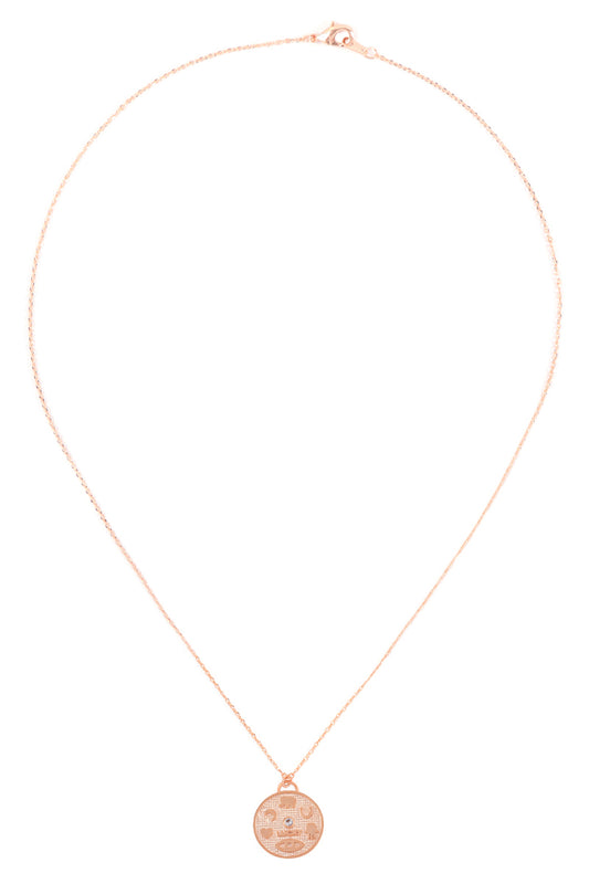 Cast Round Pendant Necklace