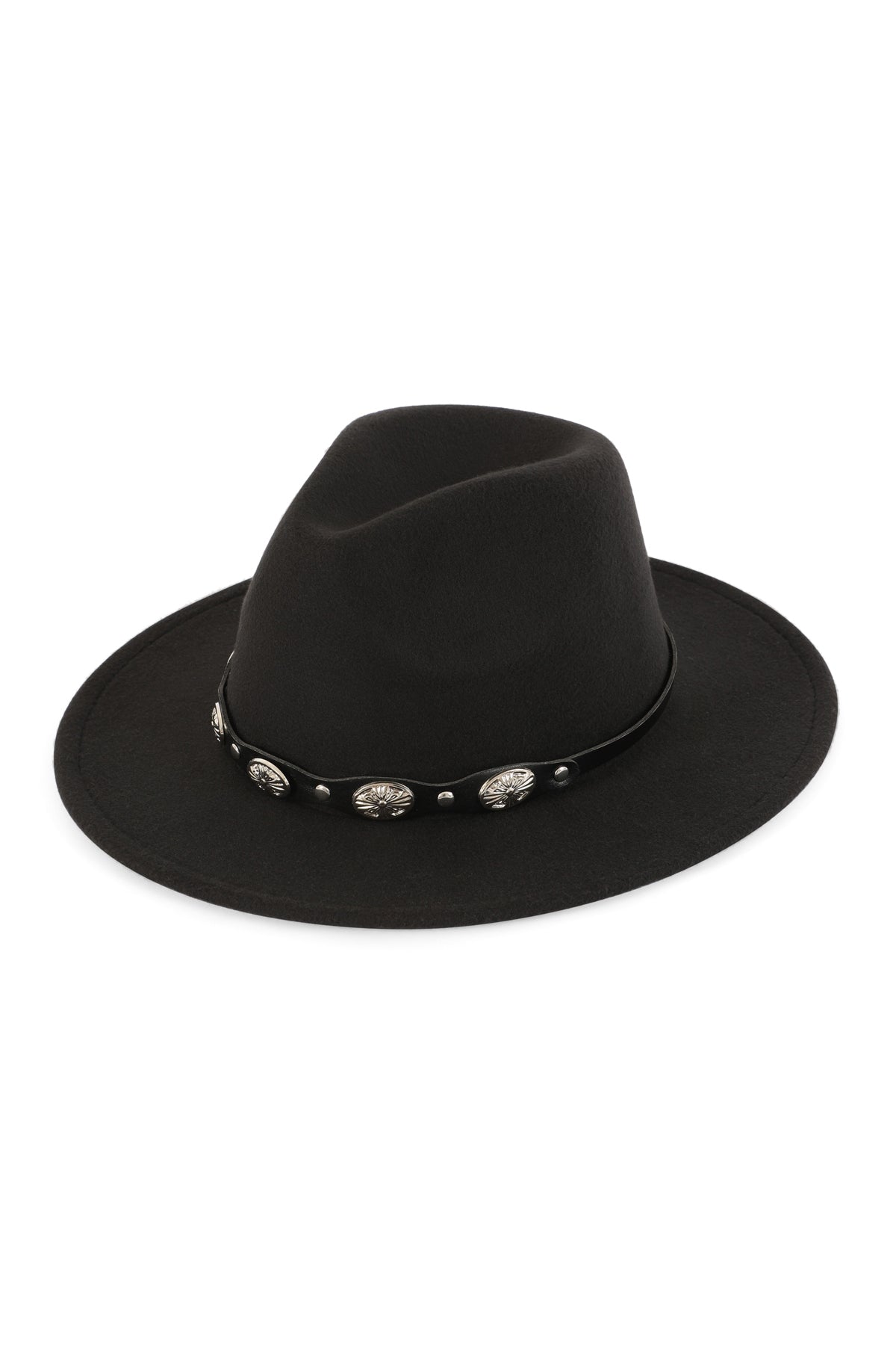 Fedora Panama Hat with Leather Buckle Hatband