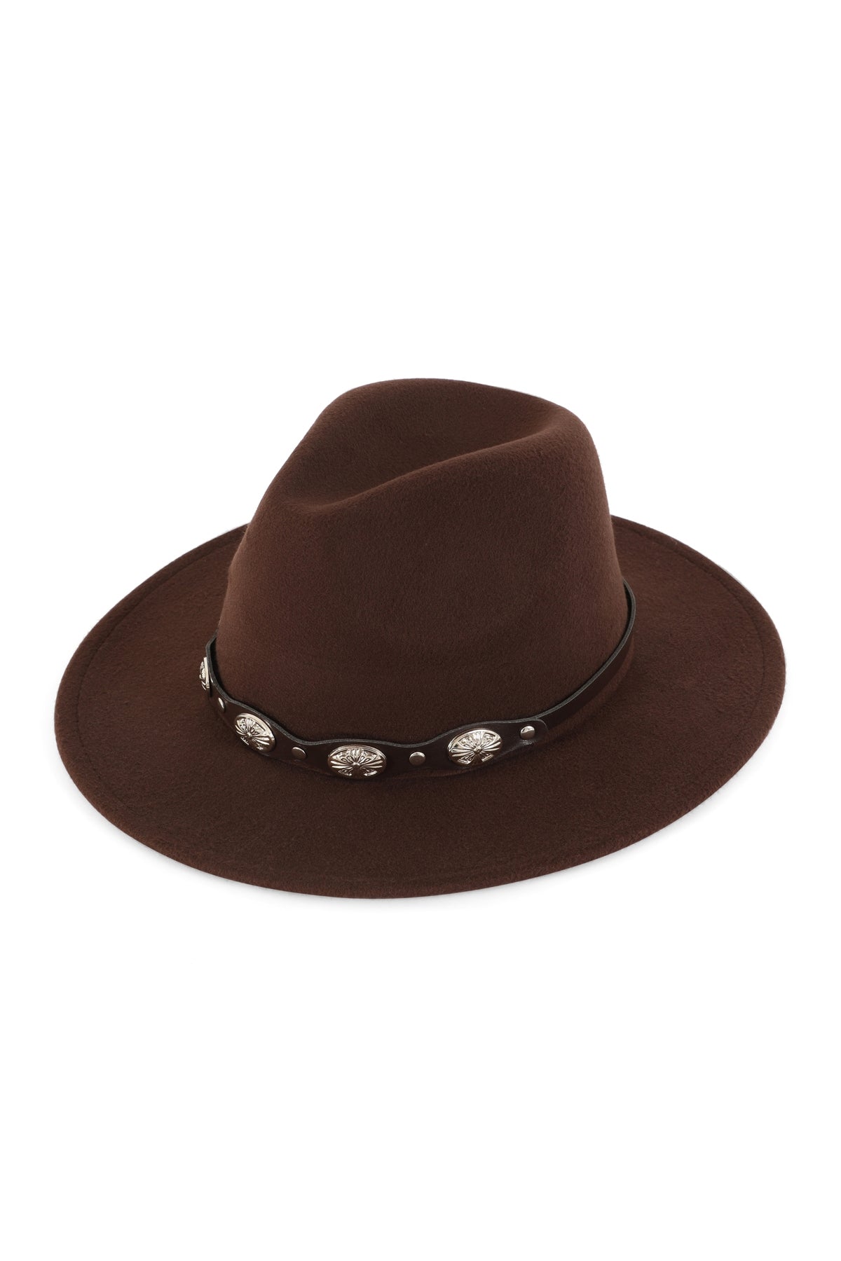Fedora Panama Hat with Leather Buckle Hatband