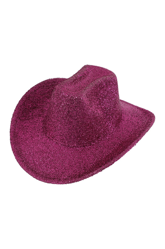 Glitter Solid Color Fedora Hat