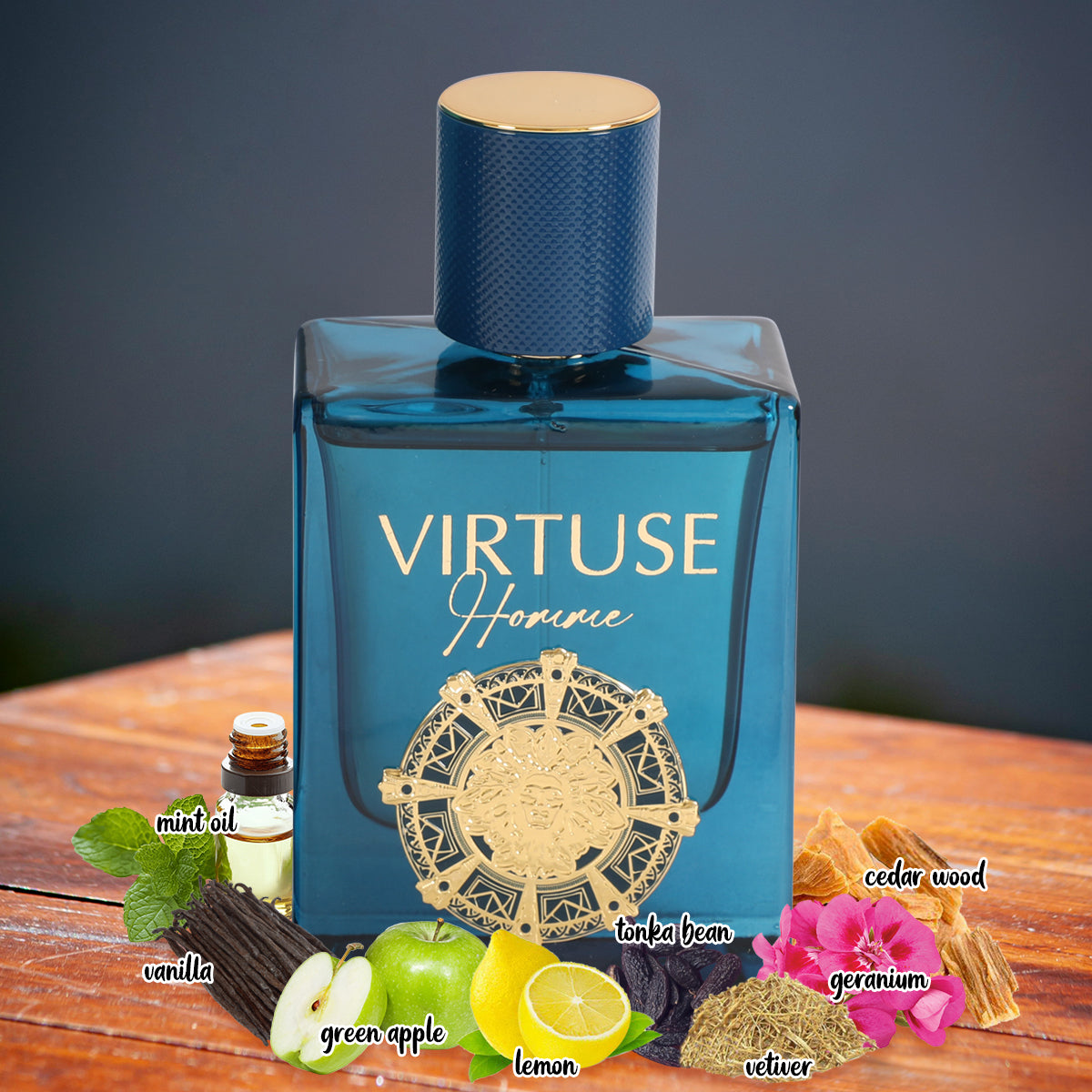Virtuse Homme Spray Perfume Eau De Parfum For Men - 100ML/3.4FL.OZ./3PCS