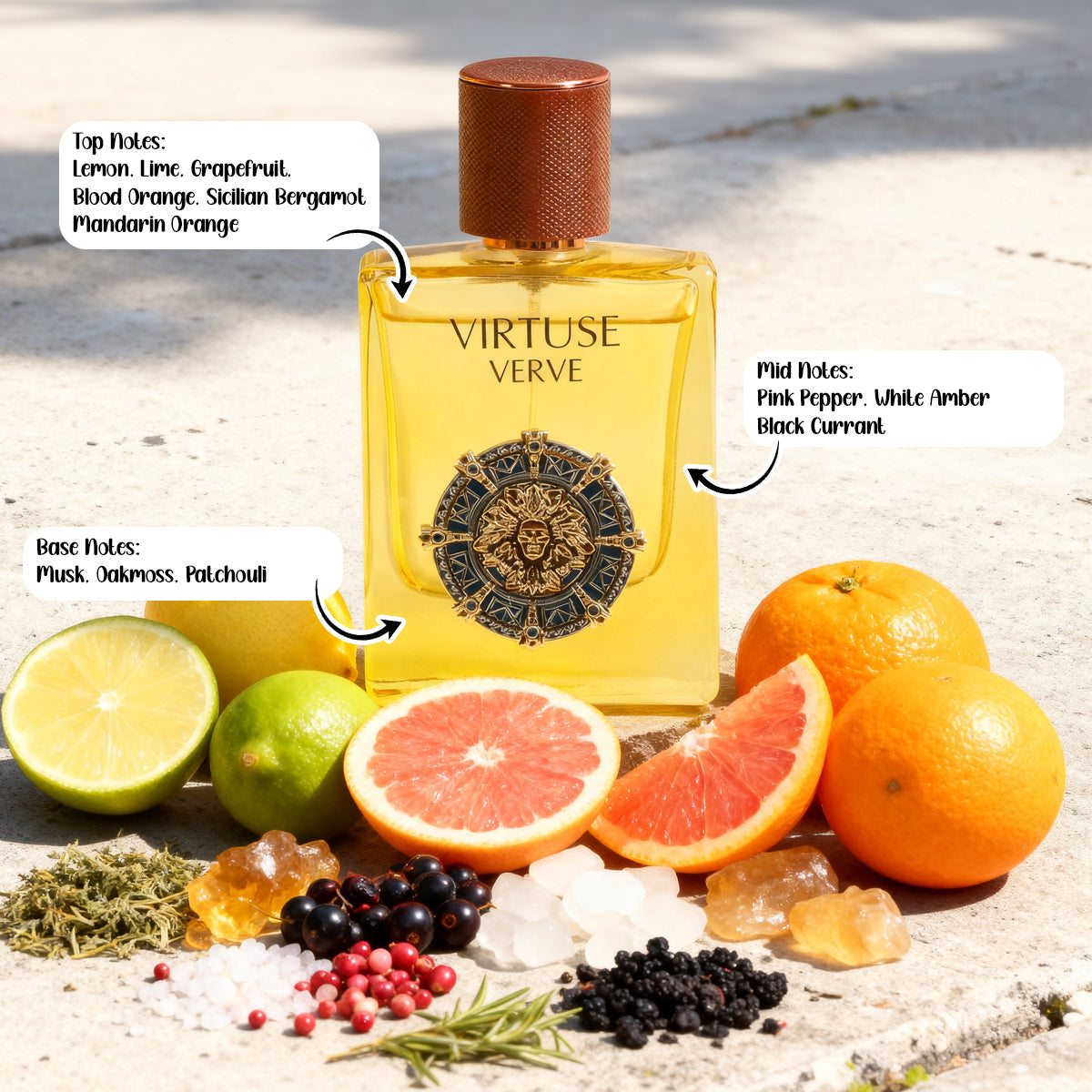 Virtuse Verve Spray Perfume Eau De Parfum For Men - 100ML/3.4FL.OZ./3PCS