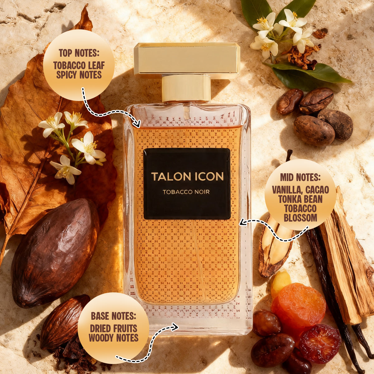 Talon Icon Tobacco Noir Spray Perfume Eau De Parfum For Men And Women - 100ML/3.4FL.OZ./3PCS