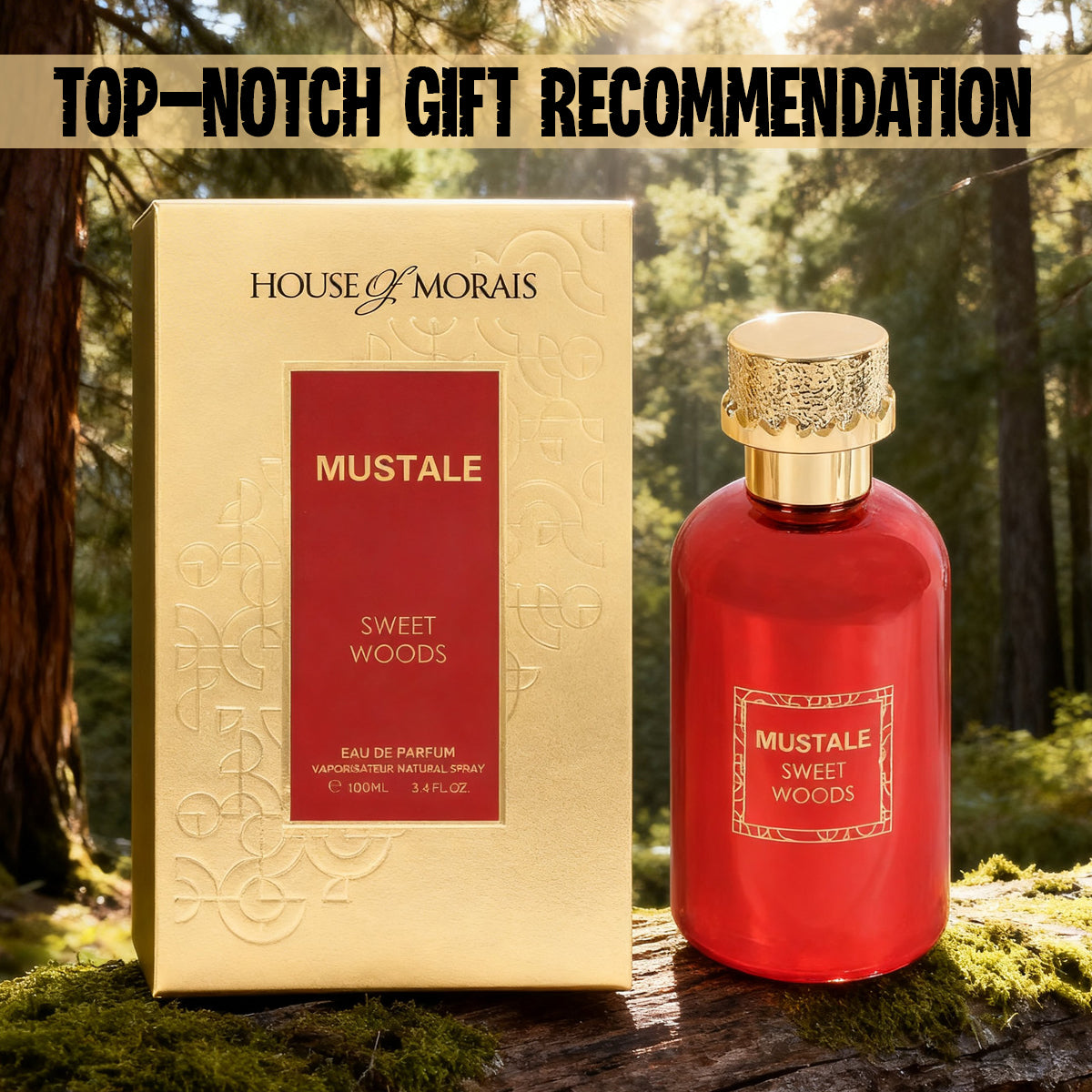 Mustale Sweet Woods Spray Perfume Eau De Parfum For Men And Women - 100ML/3.4FL.OZ./3PCS