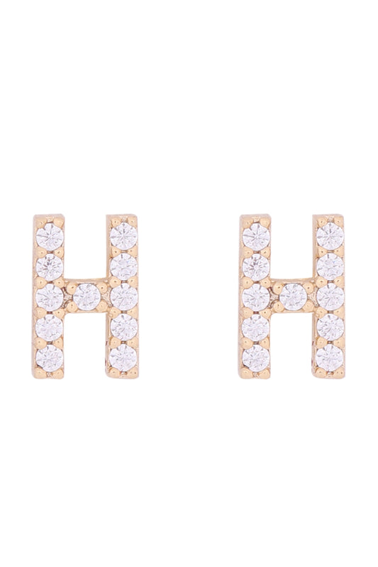Cubic Zirconia Initial Earrings