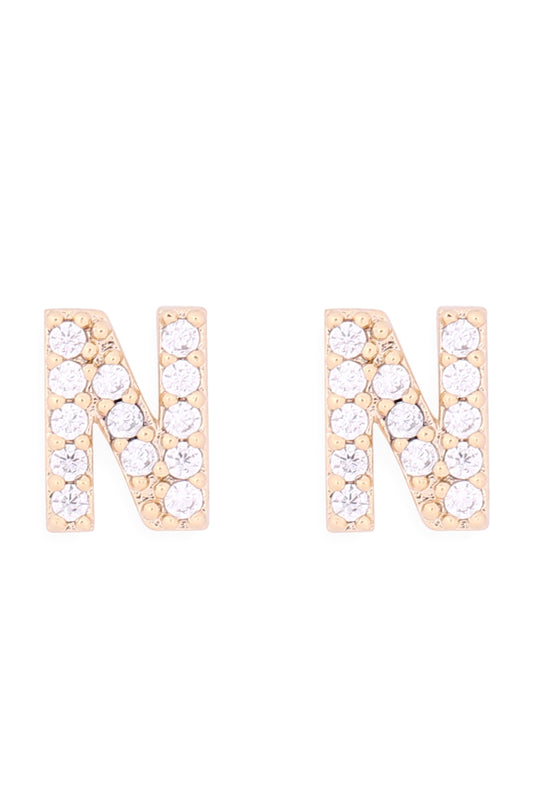 Cubic Zirconia Initial Earrings