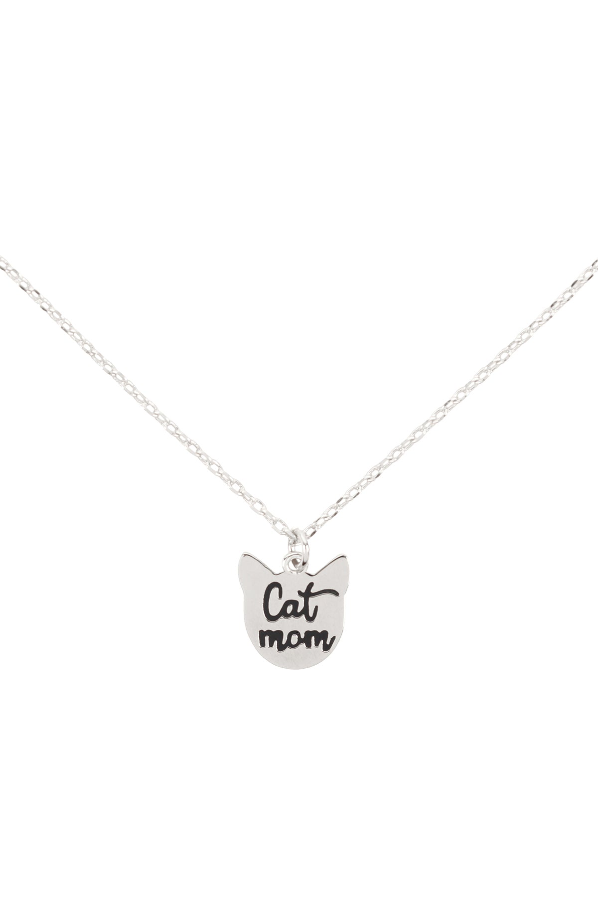Cat Mom Engrave Pendant Necklace