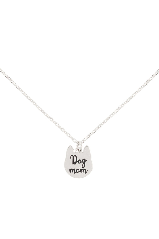 Dog Mom Engrave Pendant Necklace