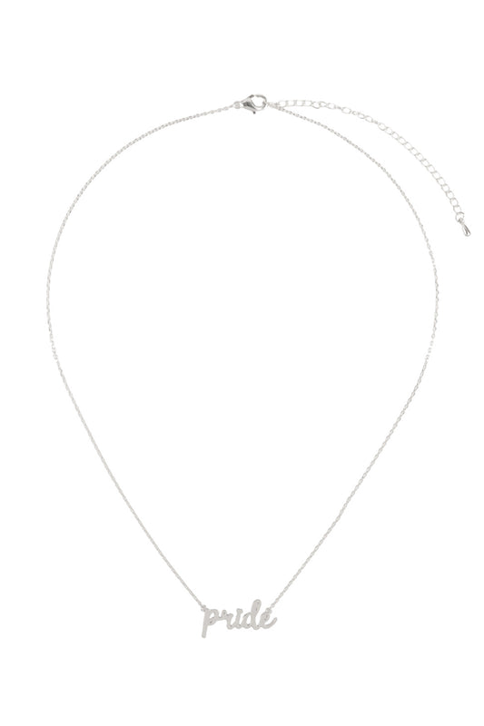 Pride Inspiration Letter Pendant Brass Necklace