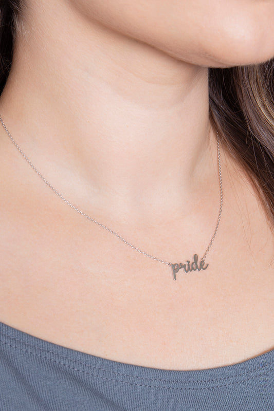 Pride Inspiration Letter Pendant Brass Necklace