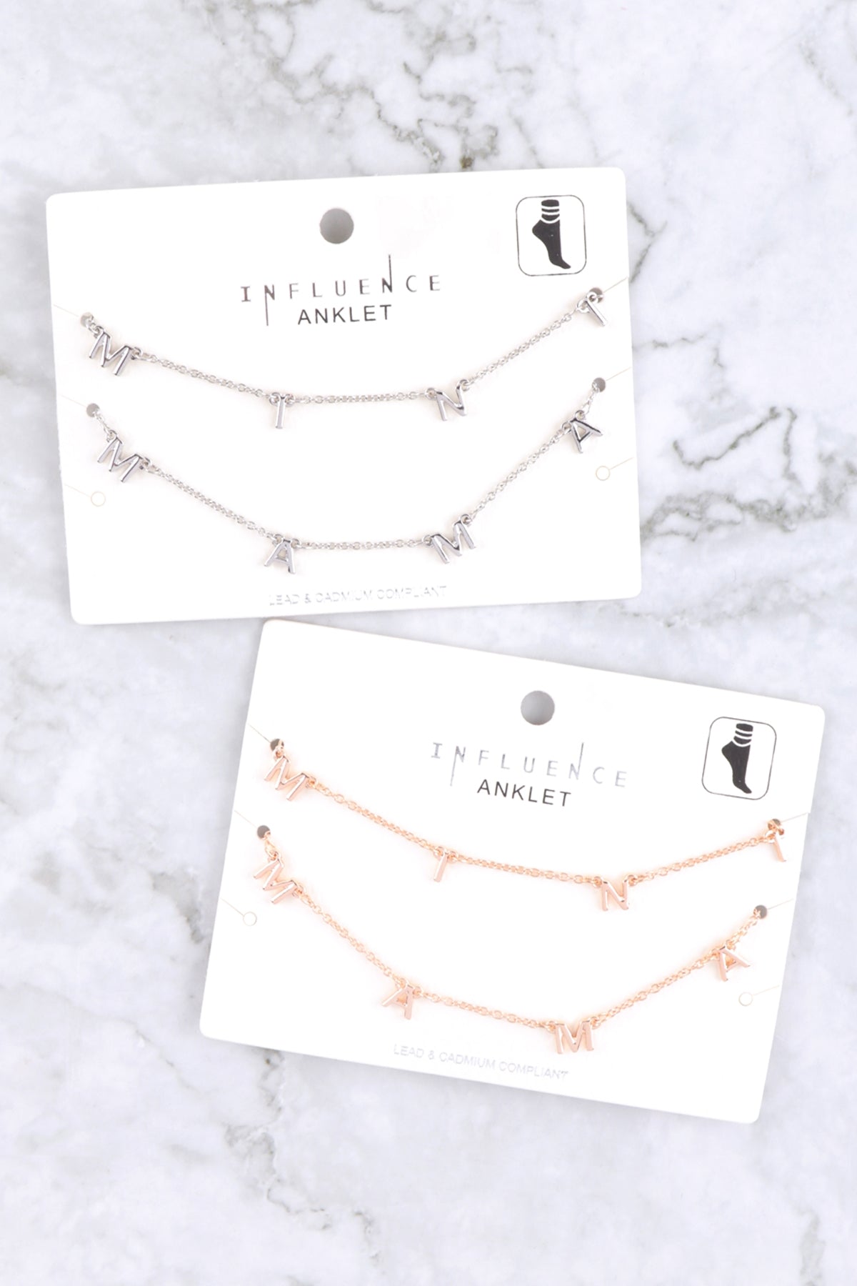 Mama & Mini Letter Stationary 2 Set Anklet