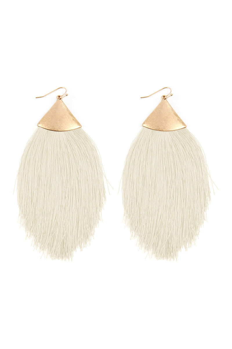 Ivory Tassel Drop Earrings