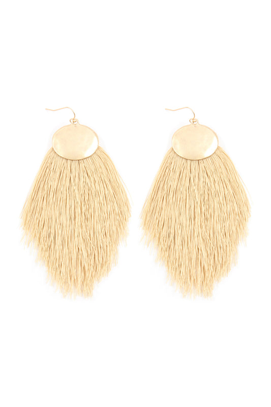 Sand Thread Tassel Hook Drop Earrings