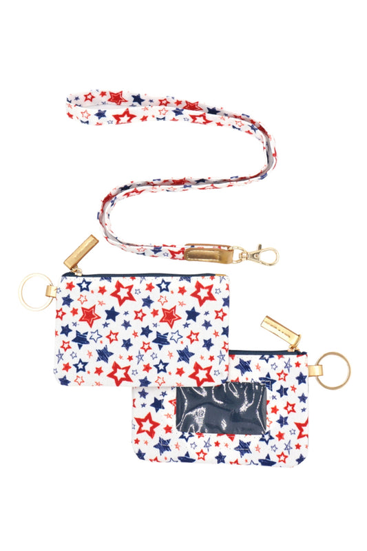 American Flag Star ID Wallet & Detachable Lanyard
