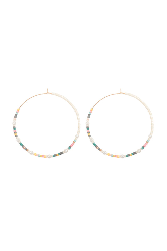 Two Tone Glass Seed Beads Earrings Multicolor