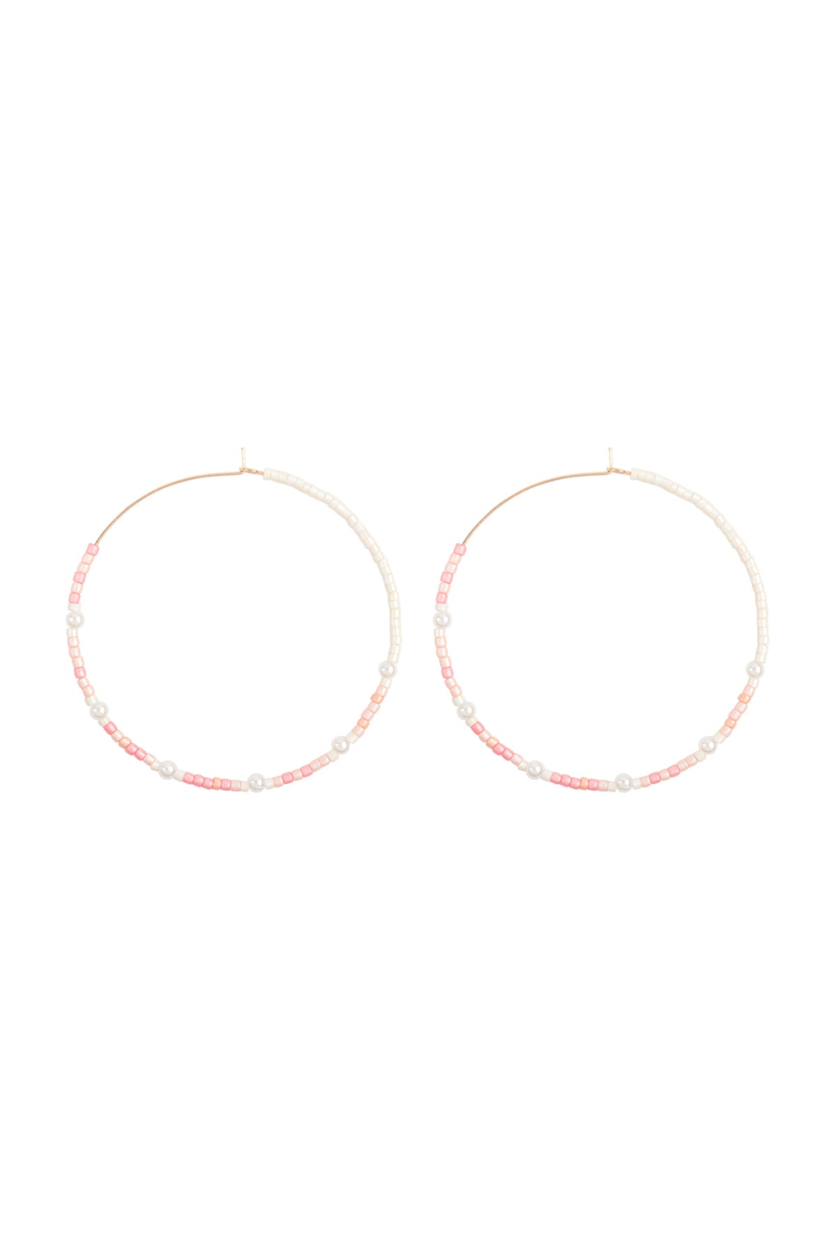 Two Tone Glass Seed Bead Earrings Pink
