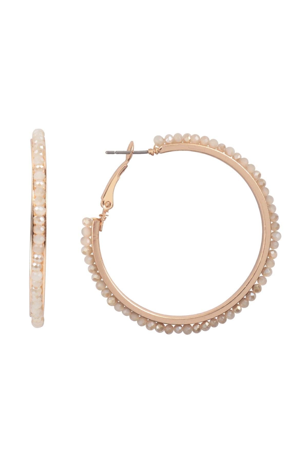 Boho Pave Rhinestone Hoop Earrings