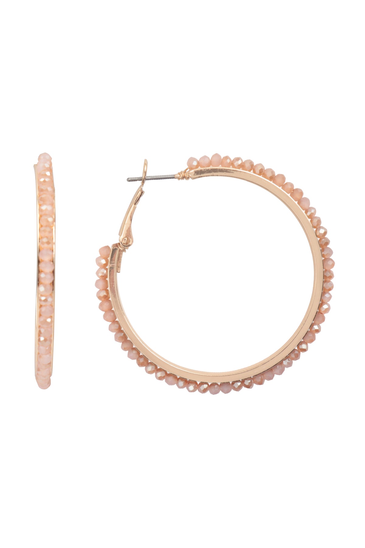 Boho Pave Rhinestone Hoop Earrings