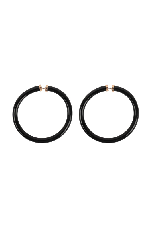 Tube Jelly Hoop Earrings Black