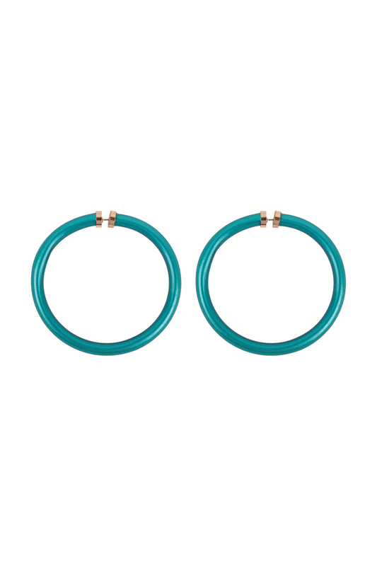 Tube Jelly Hoop Earrings Blue