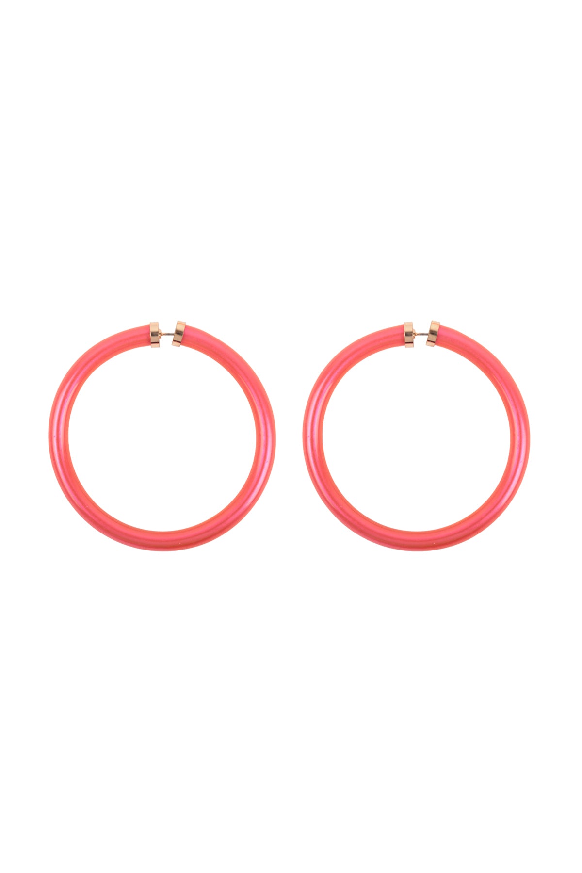 Tube Jelly Hoop Earrings Fuchsia