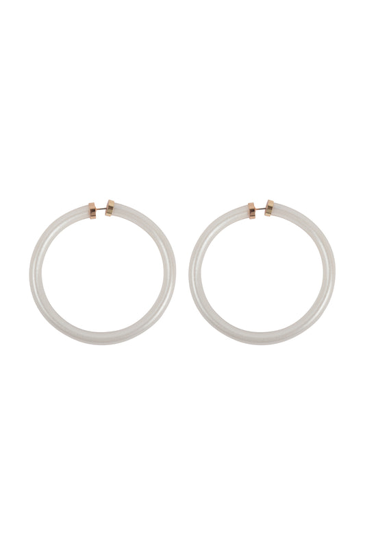 Tube Jelly Hoop Earrings Natural.