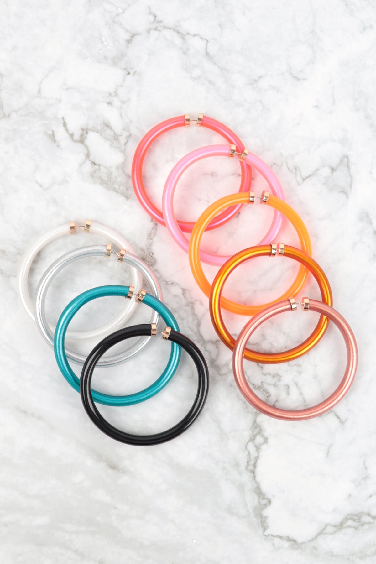 2.25" Tube Jelly Hoop Earrings