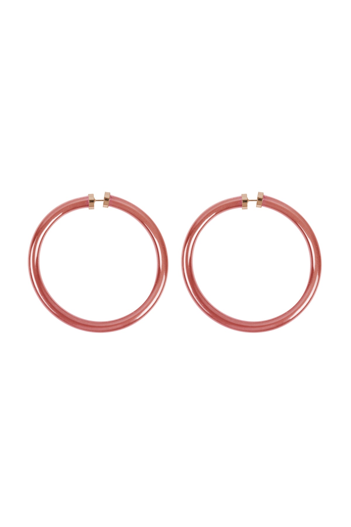 2.25 Tube Jelly Hoop Earrings Rose Gold