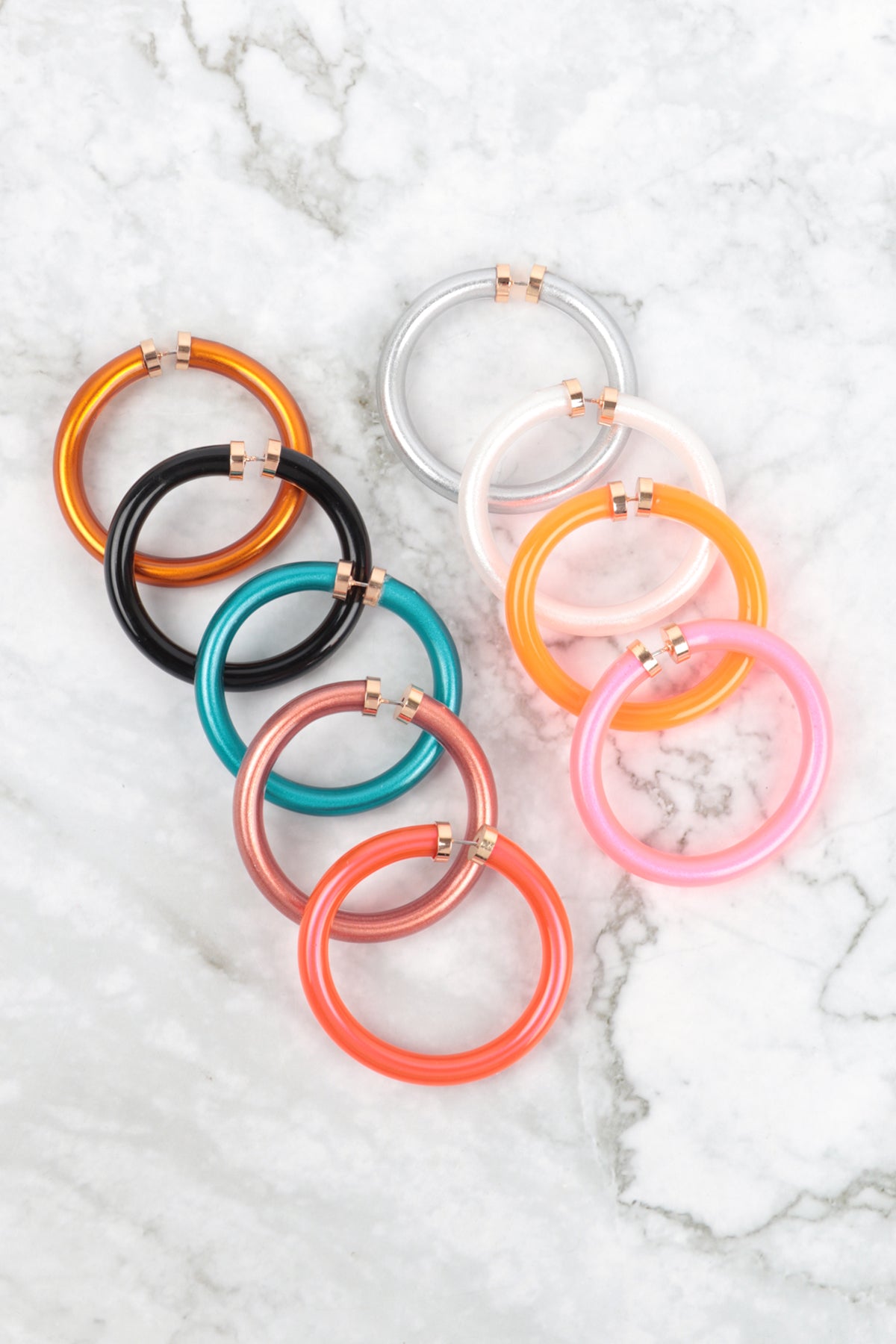 Tube Jelly Hoop Earrings