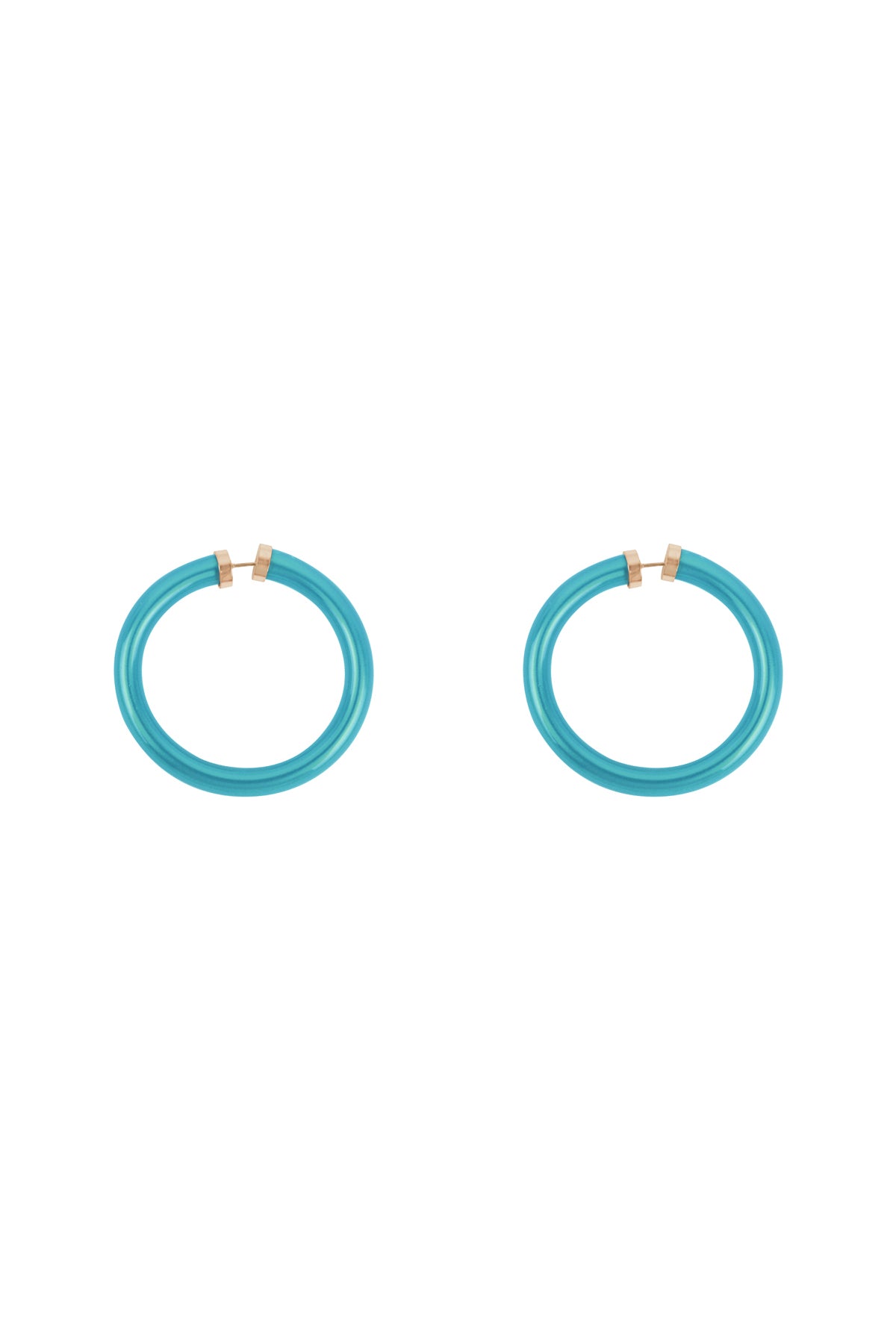 Tube Jelly Hoop Earrings Blue