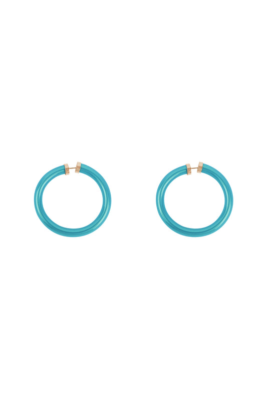 Tube Jelly Hoop Earrings Blue