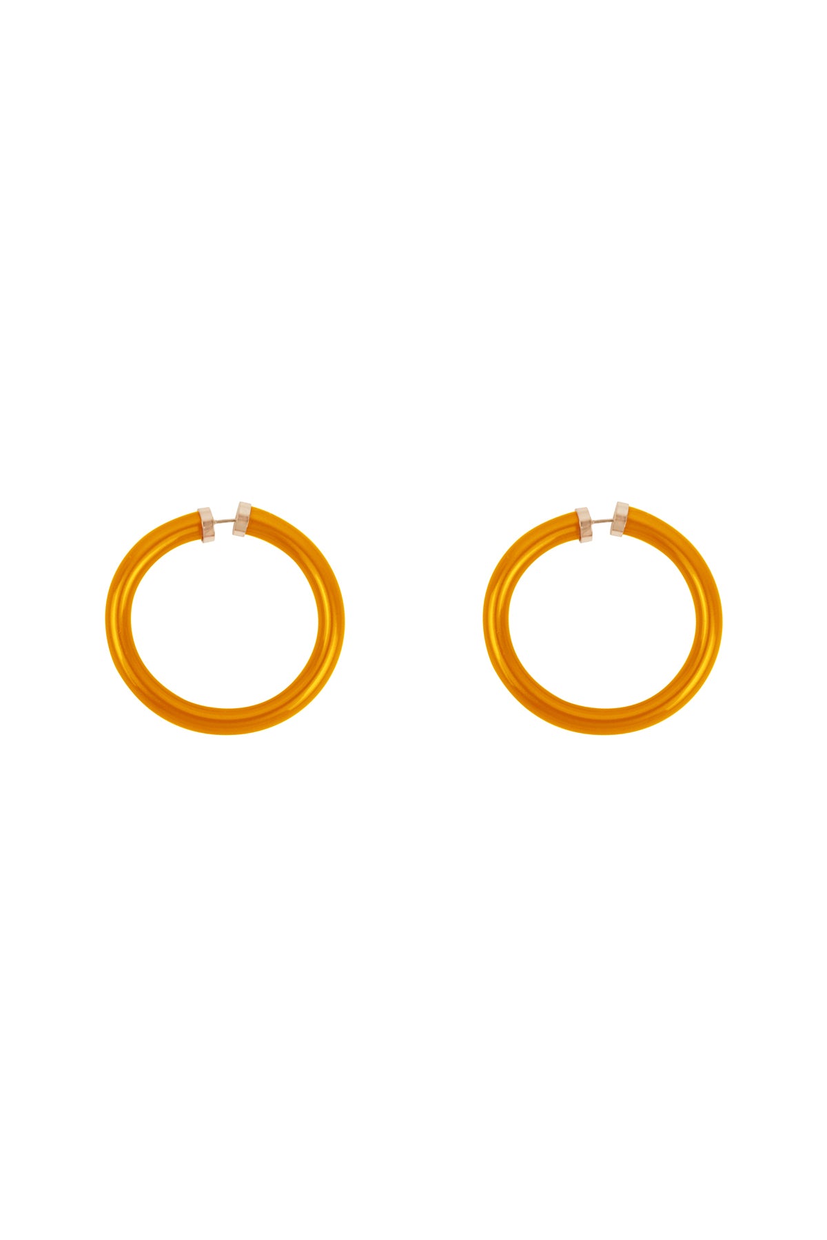 Tube Jelly Hoop Earrings Dark Gold