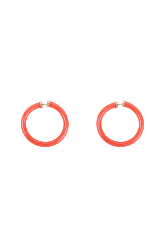 Tube Jelly Hoop Earrings Fuchsia