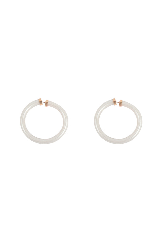 Tube Jelly Hoop Earrings Natural