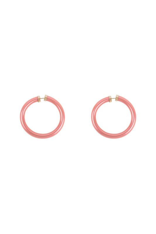 Tube Jelly Hoop Earrings Rose Gold