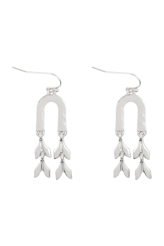 Arrow Head Dangle Linked Earrings