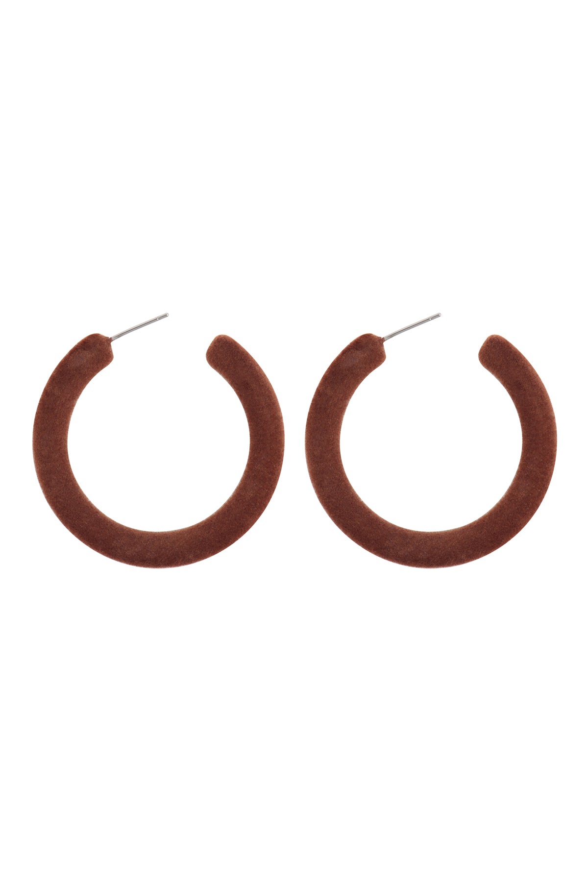 Velvet Hoop Earrings Brown