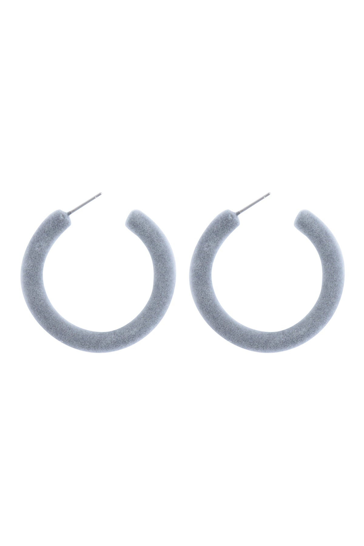 Velvet Hoop Earrings Gray